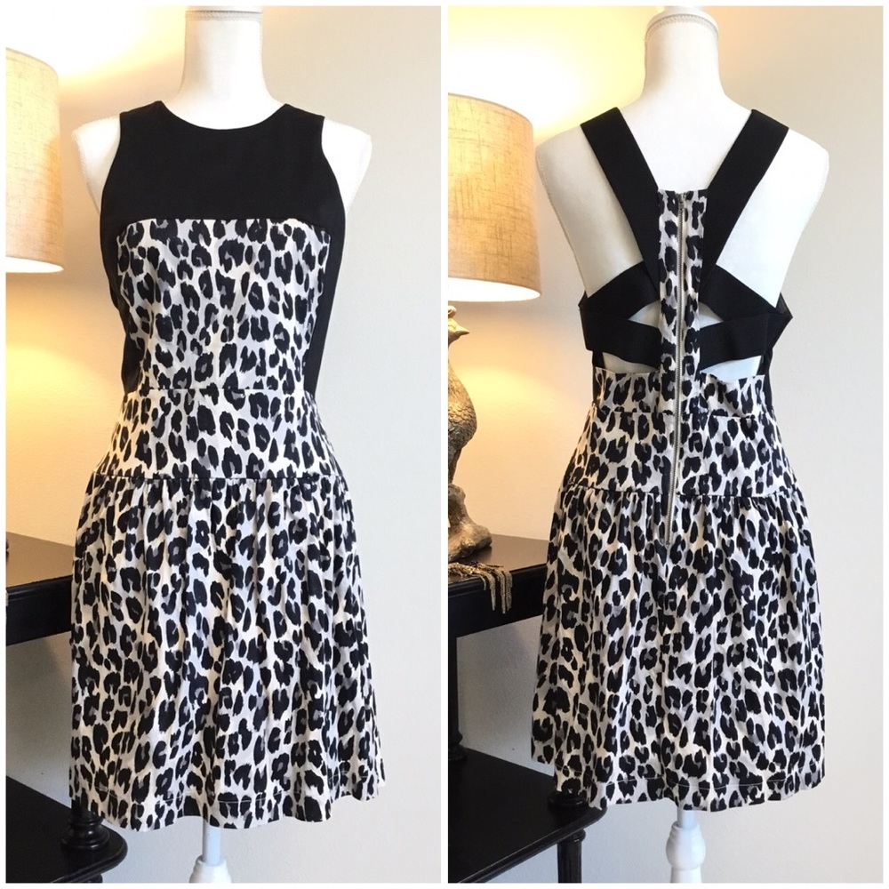 French Connection party dress black off white/gray